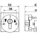 WTS - Einbau/Fronttafel - Schlüsseltaster mit 2 Tast-Kontakt, 1-polig AB/AUF für den Fronttafeleinbau