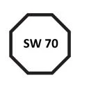 Wellenbolzen, verstellbar, für Stahlwelle SW 70 mit aufgepreßtem Kugellager 40 mm