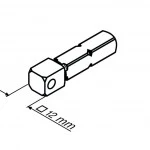 Anschlussteil - Steckzapfen-R 4/12 4-Kant 12 mm  für Becker Antriebe  R7 bis R40