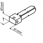 Anschlussteil - Steckzapfen-R 4/16-10 4-Kant, 16 x 10 mm für Becker Rohrmotoren  Baureihe R7 bis R50