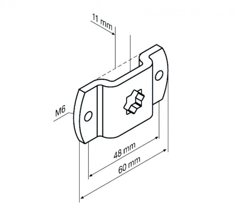 Markisenhalter-P/R Stern-10 mit Stern   für Steckzapfen 1/10 und 2/10 für Becker Rohrmotoren  Baureihe P und R Serie