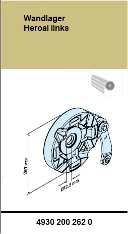 Wandlager Heroal links - für Aufsatzelemente von Heroal Für Becker Rohrantriebe P5 – P13 und R7 – R20 Serie