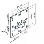 Plattenlager-L B120 3/25 für Steckzapfen 3/25 für Rundzapfen Durchmesser 25mm