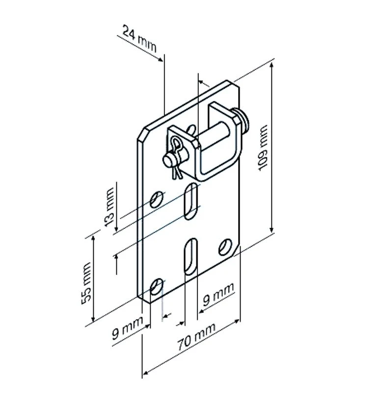 Kombilager-L 3/25 für Steckzapfen 3/25 -  für Rundzapfen Durchmesser 25mm