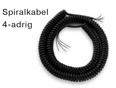 Becker - Spiralkabel 4-adrig Zur flexiblen Verbindung von Kabelklemmdose an Tor und Steuerung    Länge 0,9 m dehnbar auf ca.4,0 m