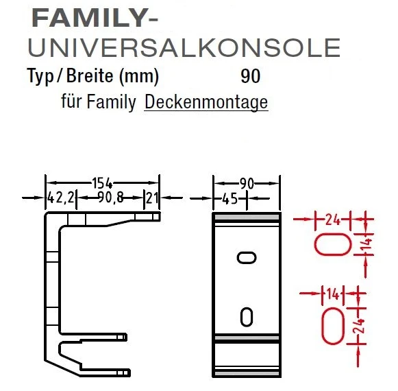 Universalkonsolen für Lewens  Family Markisen für Deckenmontage