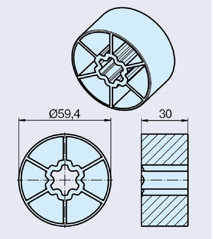 Adapter für Rundrohr 63 x 1.5 , für Rohrmotoren Becker Baureihe L  Serie