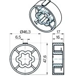 Adapter für Rundrohr Siral 50,für Rohrmotore Becker Baureihe P und R Serie  .