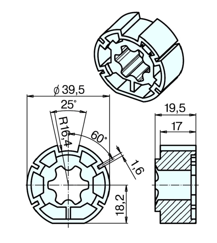 Adapterset  M40 Drive Wheel Universal für Nutwelle,für Rohrmotoren Becker Baureihe P Serie