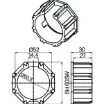 Adapterset für Achtkantwelle O-S60 , für Hinderniserkennung  für Becker Rohrmotoren P und R Serie