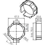 Adapterset für Achtkatwelle 70 ,für Rohrmotoren Becker Baureihe L  Serie