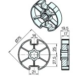 Adapterset für Nutwelle DW78R+F für Rohrmotoren Becker Baureihe R Serie