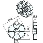 Adapterset für Nutwelle DW85N ab 40Nm für Rohrmotore Becker Baureihe R Serie, aus Zink-Druckguss