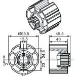 Adapterset für Nutwelle O- Forjas 70,für Rohrmotoren Becker Baureihe R mit Hinderniserkennung