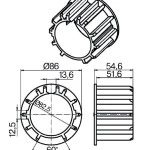 Adapterset für Nutwelle O-D85N für Rohrmotoren Becker Baureihe R mit Sensible Hinderniserkennung ,aus Kunststoffe .