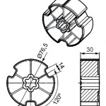 Adapterset für Nutwelle Optinut 81,8 für Rohrmotoren Becker Baureihe L Serie