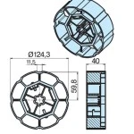 Adapterset für Profilwelle A128, für Rohrmotoren Becker Baureihe L Serie