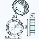 Adapterset für Profilwelle ZF80x1,2 für Rohrmotoren Becker Baureihe R und  L Serie  