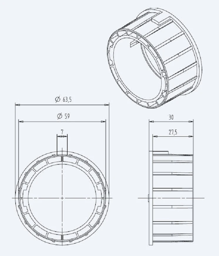 Adapterset für Rundrohr 100 x 2 für Rohrmotoren Becker Baureihe R Serie 