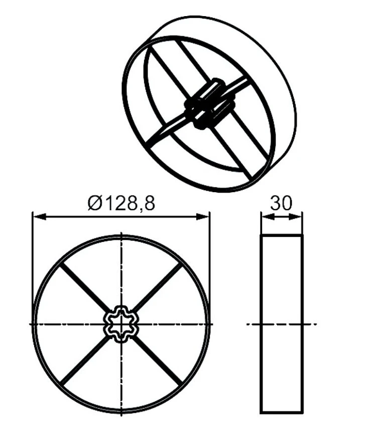 Adapterset für Rundrohr 133 x 2 , für Rohrmotoren Becker Baureihe L Serie 