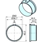 Adapterset für Rundrohr 40 x 1.3 / 40 x 1.5 , für Rohrmotore Becker Baureihe P Serie