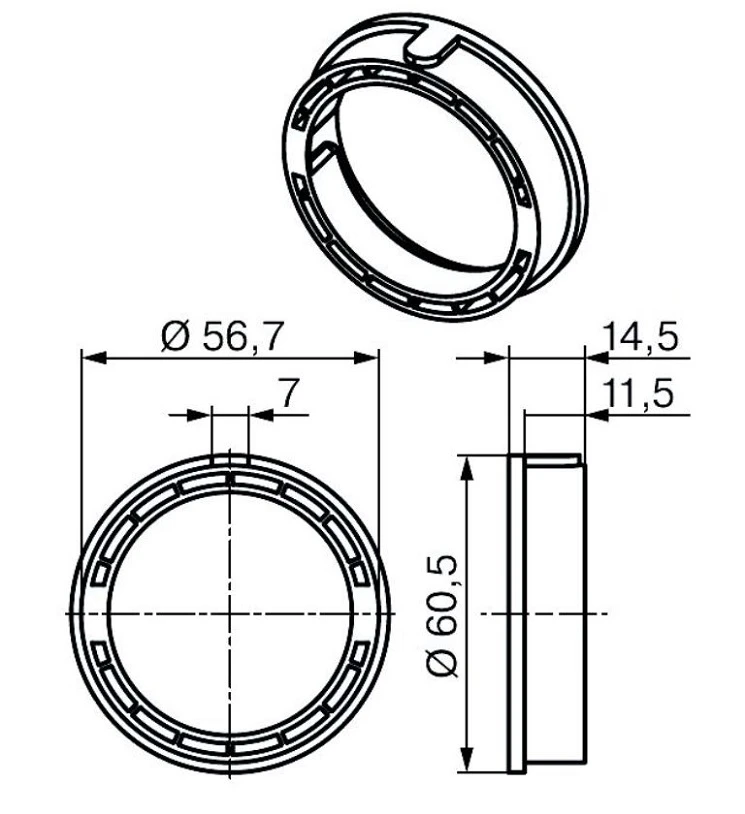 Adapterset für Rundrohr 60 x 1.5 , für Rohrmotoren Becker Baureihe P und R Serie