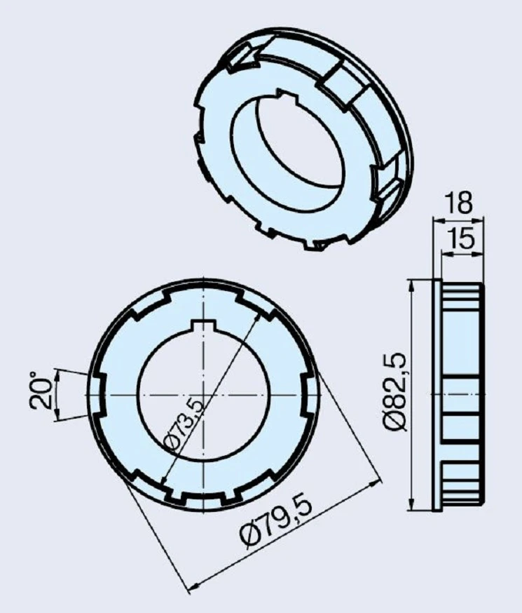 Adapterset für Rundrohr 83 x 1.5 / 85 x 2.5 , für Rohrmotoren Becker Baureihe L Serie 