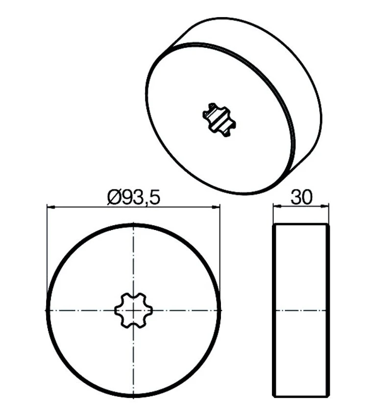 Adapterset für Rundrohr 98 x 2 ,  für Rohrmotore Becker Baureihe L Serie 