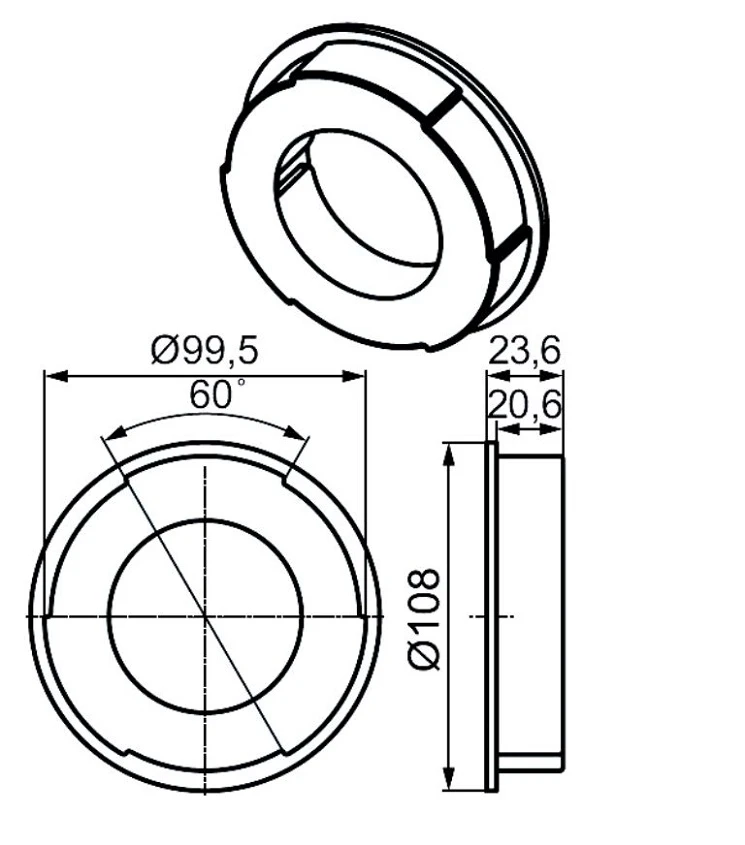 Adapterset für Rundrohr 108 x 3.6 , für Rohrmotoren Becker Baureihe L Serie 