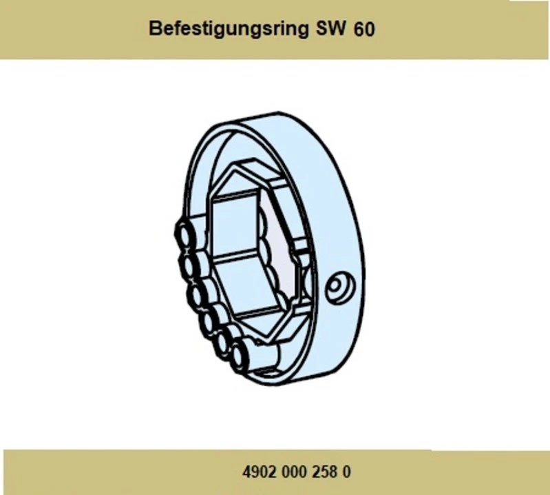 Befestigungsring für Hochschiebesicherung 60er 8 Kantwelle, Erkennung von Hochschiebesicherungen