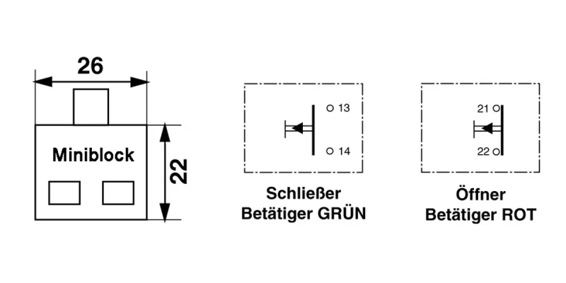 Schalteinsatz, Micro-Taster, (1 Öffner), 600.MO11.00, für Drucktaster KDT/RDT/J/S