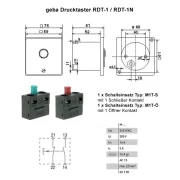 WTS - NOT-AUS Drucktaster Unterputz mit rotem Not-Aus Pilz rastend im Leichtmetall-Rundgehäuse, wassergeschützt IP 65